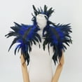 thumbnail image 2 of MoJoGo Women's Faux Feather Shawl Party Accessory Festival Holiday Gifts for Mardi Gras Blue Free Size, 2 of 3
