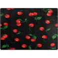 thumbnail image 2 of FREEAM Red Cherry Fruit Black Area Rug Mat for Living Dining Dorm Room Bedroom Home Decorative 80"x58", 2 of 6