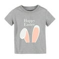 thumbnail image 2 of Easter T-Shirts Baby Boys Girls Short Sleeve Shirts Toddler Hop Bunny Egg Tractor Graphic Tees Tops 2-7 Years Easter Outfit Baby Girl, 2 of 3