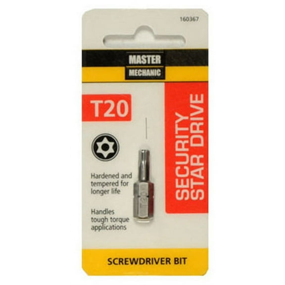 Master Mechanic Torx Security Bit, TX20, 1-In.