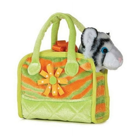 Aurora World Plush - Fancy Pals Pet Carrier - COLORFUL WHITE TIGER (7 inch)