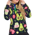 thumbnail image 5 of Yiaed Avocado Love Print Womens Casual Hoodies Crew Neck Long Sleeve Sweatshirts With Pocket Pullover Tops Women's Hooded Sweatshirt-XX-Large, 5 of 5