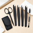 thumbnail image 3 of EXLEAF 2026 New 7Pcs Tweezers Perfectly Aligned Tip Tweezers for Men Rust-Resistant Stainless Steel Construction Tweezer for Eyebrow Nail Black, 3 of 6