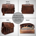 thumbnail image 2 of Men's Shoulder Briefcase Camera Messenger Bag Genuine Leather DSLR Bag, 2 of 5
