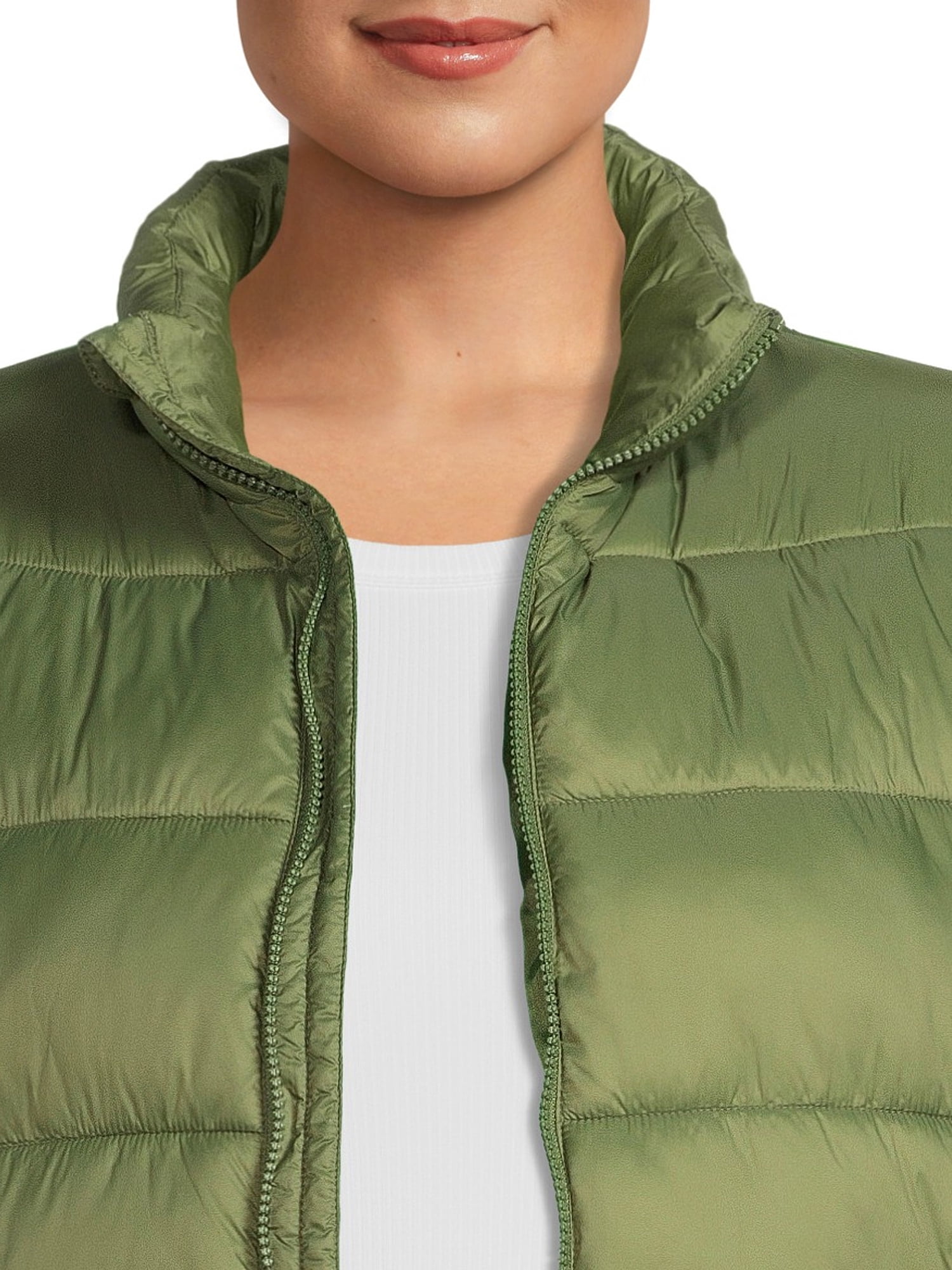 Time and Tru Women's and Women's Plus Puffer Jacket, Sizes S-3X