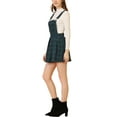 thumbnail image 4 of INSPIRE CHIC Women's Pinafore Overall Dress Checks Adjustable Strap Suspender Skirt S Green Black, 4 of 7