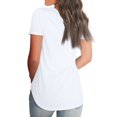 thumbnail image 3 of Kixjoy Plus Size Short Sleeve Tops for Women Fashion V Neck Shirts Loose Fit Work Basic Tunic Tops Casual Wear with Leggings Fall Outfits for Women, White L, 3 of 3