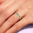 thumbnail image 4 of GOURIK White Gold Plated Stackable Lab Created Emerald Ring For Women - Thin Band For Stacking - Lab Grown Emerald Light Weight Wedding Eternity Band Size 8, 4 of 7