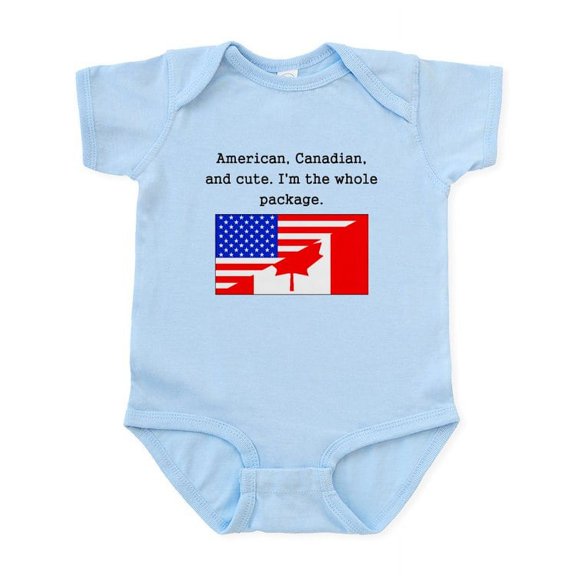 CafePress - American Canadian And Cute Body Suit - Baby Light Bodysuit, Size Newborn - 24 Months