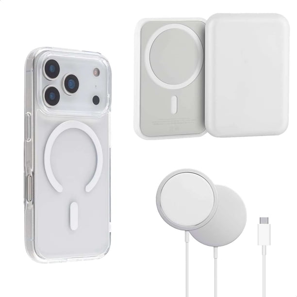 YUWY Kit Accesorios Compatibles Con MagSafe Para iPhone 17 Pro Max Antigolpes Combo de Funda Batería y Base Para iPhone 17 Pro Max Kit Accesorios Regalo Para iPhone