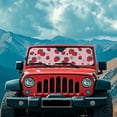 thumbnail image 3 of Uorisanigo Windshield Sun Shade for Jeep Wrangler TJ JK JKU Sport Sahara Rubicon 2 Door & 4 Door-Blocks UV Rays Sun Visor, Strawberry Print Car Sunshade Keep Your Vehicle Cool, Car Window Shades, 3 of 7