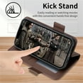 thumbnail image 5 of Allytechgroup Flip Case for Google Pixel 9A, PU Leather Slim Fit Shell Cards Holder Kickstand Shockproof Anti-Scratch Corner Protective Wallet Case for Google Pixel 9A, Brown, 5 of 5
