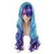 thumbnail image 1 of Unique Bargains Pelucas de cabello humano para mujer, 31 pulgadas, azul, morado, rosa, rizada, con gorro de peluca, 1 of 8