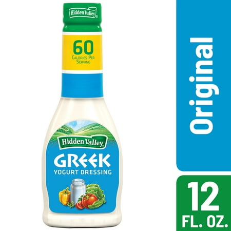 (2 Pack) Hidden Valley Greek Yogurt Original Ranch Salad Dressing & Topping, Gluten Free - 12 Oz