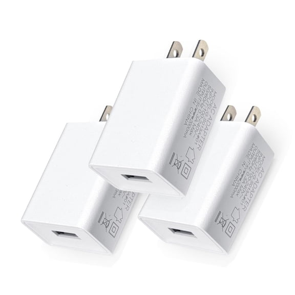TianQiW 3 Pack 5V2A USB Wall Charger, 10W Power Adapter Plug Compatible with iPhone, iPad, iPod and More Compatible USB Devices