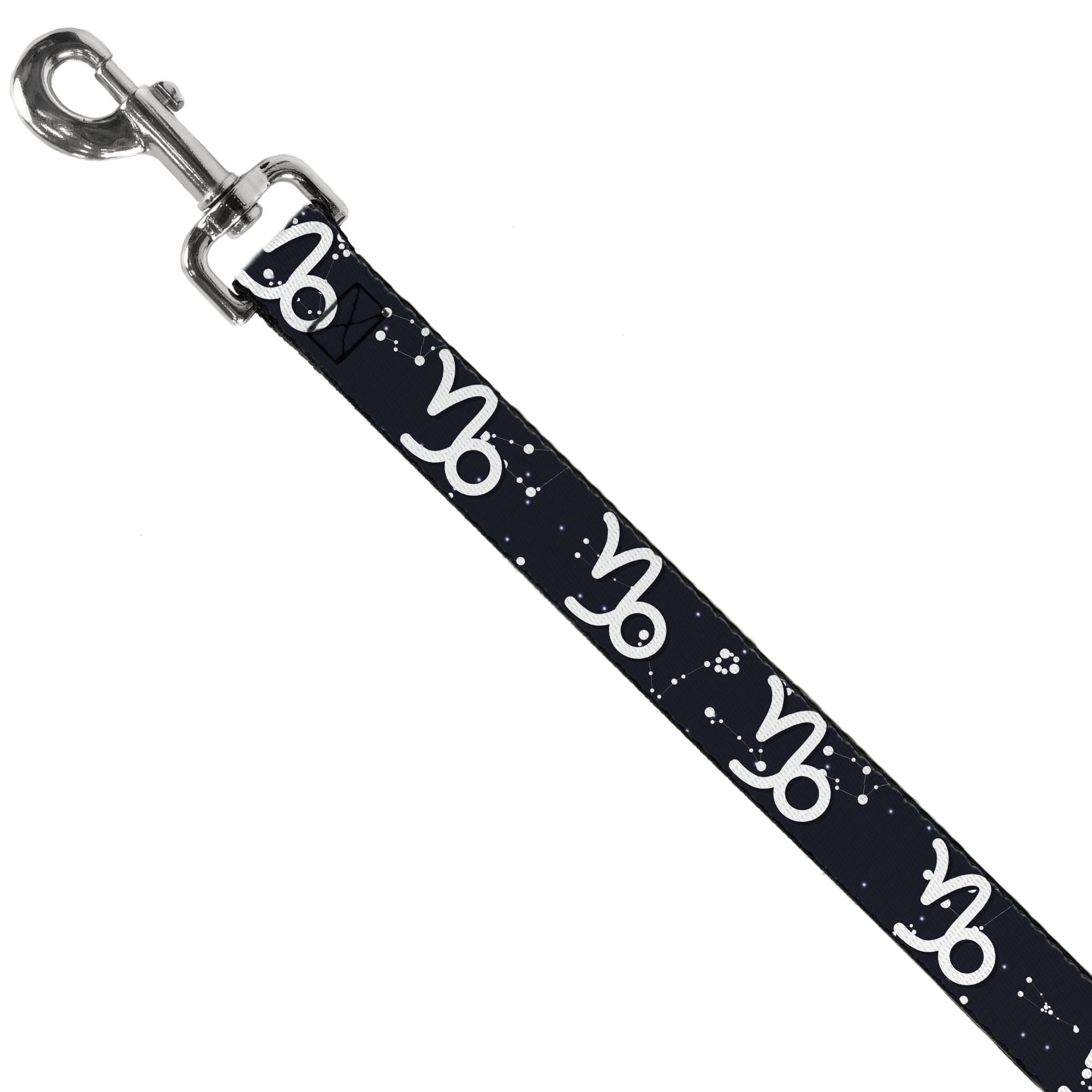 Buckle-Down Pet Leash, Dog Leash, Zodiac Capricorn Symbol Constellations Black White, 6 Feet Long 1.0 Inch Wide