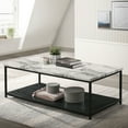 thumbnail image 4 of Furniture of America Mesto Contemporary Marble Coffee Table, White/Black, 4 of 6