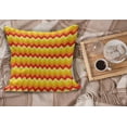 thumbnail image 2 of Yellow Chevron Fluffy Throw Pillow Cushion Cover, Arrows Geometric Design in Vibrant Warm Colors Waves Classical, Decorative Square Accent Pillow Case, 40" x 40", Red Apricot Marigold, by Ambesonne, 2 of 5