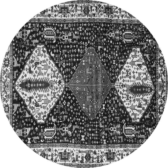 Ahgly Company Indoor Round Persian Gray Traditional Area Rugs, 4' Round