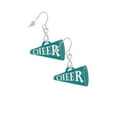 thumbnail image 3 of Delight Jewelry Acrylic 1.25" Teal Cheer Megaphone Silver tone Infinity French Earrings, 3 of 4