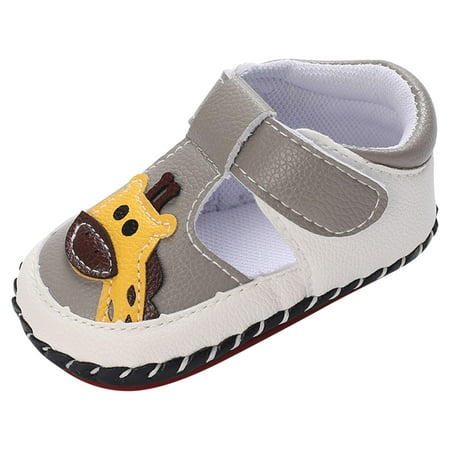 

Toddler Baby Boys Girls Shoes Summer Children Sports Flat Bottom Round Toe Lightweight Cartoon Animal Pattern Hook Loop Easy To Wear Shoes for Boys Girls Size 0-6 Months