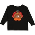 thumbnail image 3 of Inktastic Thanksgiving Turkey with Pumpkin Boys or Girls Long Sleeve Toddler T-Shirt, 3 of 5