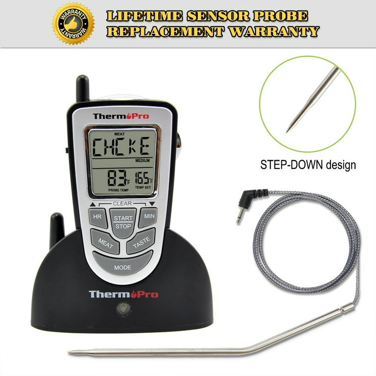 TempPro H29 Wireless Meat Thermometer with 4 Probes, 1000FT Smoker  Thermometer for Grilling and Smoking, Meat Probe BBQ Thermometer for Oven  and Grill