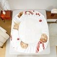 thumbnail image 5 of Manfei Cartoon Gingerbread Man Full Size Sheets,Christmas Candy Bed Sheets,White Red Brownr Sheet Sets For Boys Girls,Microfiber Bedroom Decor,4pcs, 5 of 7