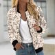 thumbnail image 1 of Ailaofu Womens Zip up Sweatshirt Jacket Stand Collar Hoodless Outerwear Casual Print Long Sleeve Bomber Coat with Pocket Fall, 1 of 5