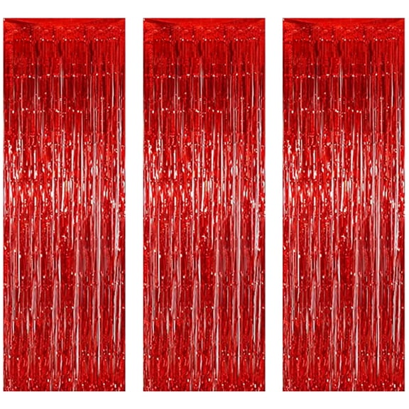 3 Pack Fringe Curtains Party Decor,Wedding Graduations Birthday Christmas Event Party Supplies 1*2m