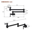 thumbnail image 2 of Boyel Living Pot Filler Kitchen Faucet Folding Sink Faucet, Single Hole Double Joint Swing Arm Pot Filler Folding Kitchen Faucet in Matte Black, 2 of 8