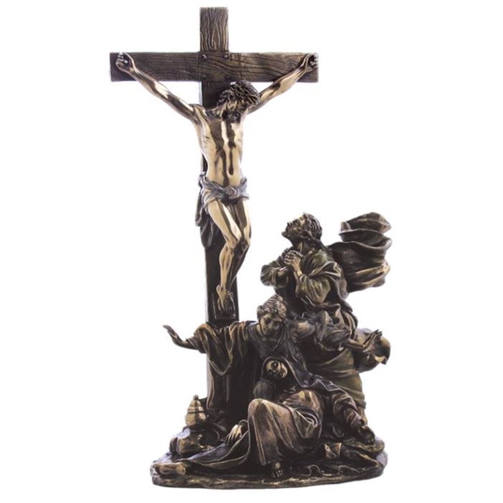 13 Inch Christian Figurine Crucifixion Scene Religious Display Gift