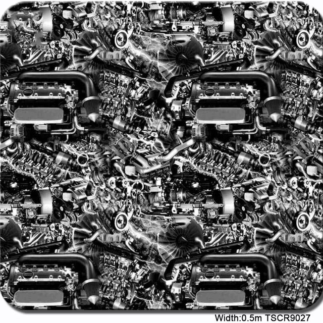 Hydrographic Film, Hydro Dip Film-Industrial metal pattern-High Resolution Graphics- Water Transfer Printing FilmHydro Dipping Films - 0.5 Meter Multi-color Optional ,Easy to Use
