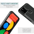 thumbnail image 4 of Value Pack and Google Pixel 5A 5G (NOT FIT PIXEL 5) Phone Case with Tempered Glasa Shock Proof Edges Hybrid Hard Back Slim Bumper Cover, 4 of 4