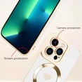 thumbnail image 3 of for iPhone 13 Pro Max Case [Support Magsafe] Love Heart Pattern Magnetic Plating Electroplate Luxury Elegant Case Camera Protector Soft TPU Shockproof Protective Corner Back Cover -White, 3 of 12