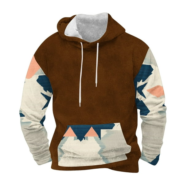 Sudadera con capucha para hombre, moderna, con cordón ajustable y bolsillo, estampada, deportiva y de ocio, sudadera con capucha, blusa de poliéster para hombre