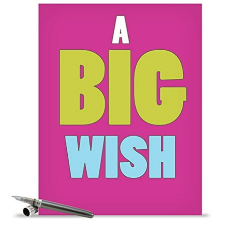 J1420K Jumbo Hilarious All Occasions Greeting Card: 'A Big Wish' with Envelope (Jumbo Size: 8.5