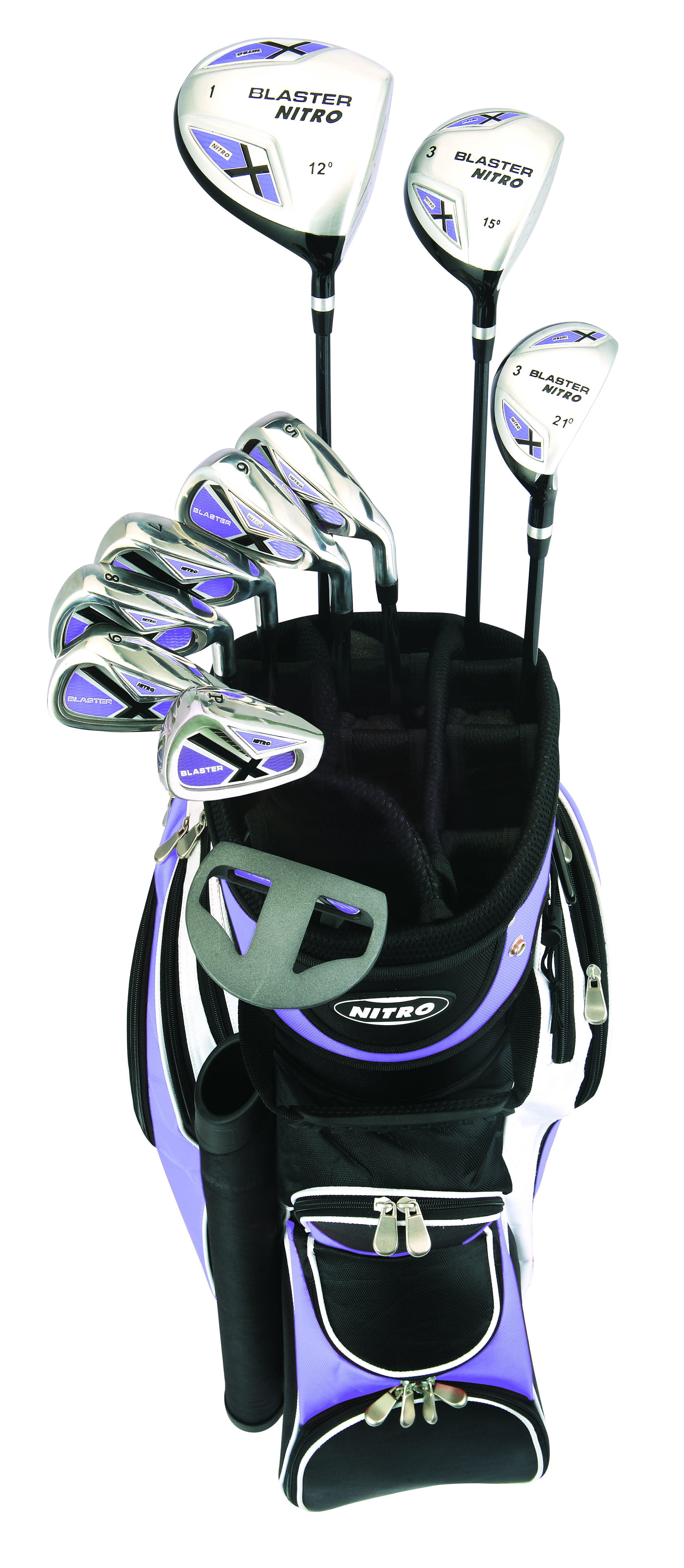 Nitro Golf Women's Blaster 15 Piece Complete Set With Bag Graphite