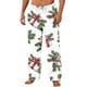 thumbnail image 2 of Pantalones de pijama largos para hombre, pantalones para dormir en casa, pantalones casuales con bolsillo y cintura elástica y estampado de tubo recto para hombre., 2 of 4