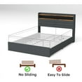 thumbnail image 5 of Full Bed Frame with 4 Storage Drawers, Upholstered Platform Full Size Bed Frame with Headboard, LED Light and Charging Station, No Box Spring Needed, Noise Free, Easy Assembly, 5 of 8