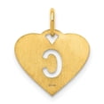 thumbnail image 4 of 14k Yellow Gold Heart Pendant with Cutout Letter C, Personalized Initial Charm Necklace for Women or Unisex Wear, Dainty Custom Jewelry Symbolizing Love and Identity, 4 of 6