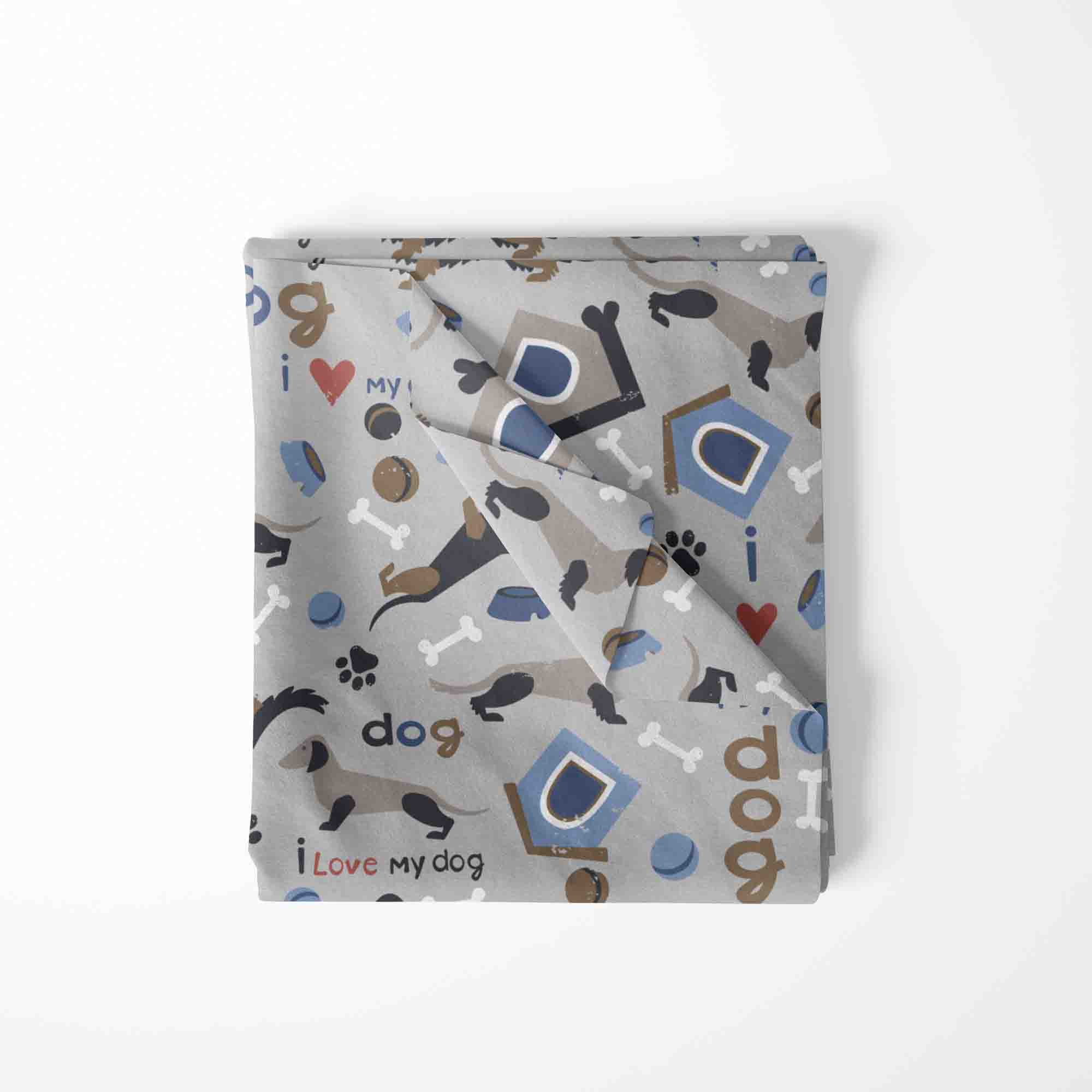 Mainstays 42" Light-weight Flannel Fabric Love My Dog by the Yard, Gray