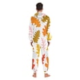thumbnail image 7 of Autumn Colorful Leaves Adult's Hoodie Onesie Jumpsuit One-Piece Pajamas with Zipper Unisex for Holiday XL, 7 of 7