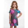 thumbnail image 2 of Girls Fashion Casual Dress Comfort-Fit Short Sleeve Sundress Comfortable Everyday Wear for Big Girls Age 6-13 School Outfit, 2 of 6