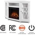 thumbnail image 6 of Real Flame Lynette 56" Corner Electric Fireplace TV Stand in White, 6 of 9
