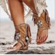 thumbnail image 1 of Sandalias de mujer 2023 Retro gladiador Clip dedos para mujer botas Vintage Casual borla Roma moda verano Mujer Zapatos Mujer nuevo, 1 of 5