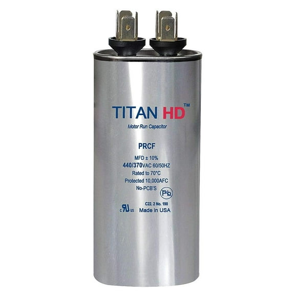 Titan Hd Moteur Rond Condensateur de Course, Indice Microfarad 50, Tension 440VAC - PRCF50A