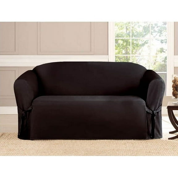 Kashi Home Loveseat Slipcover Black
