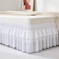 thumbnail image 6 of Sentmoon Non-Slip Elastic Pleated Bed Skirt 60 x 80 in Hotel-Style Drop Valance Fitted Skirt with Anti-Slip Band Wrinkle-Resistant Bed Frame Cover Tailored Finish for Home Hotels, 6 of 6