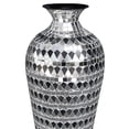thumbnail image 4 of Decorshore 20x6" Bella Palacio Decorative Mosaic Floor Vase with Geometric Pattern in Silver & Black, 4 of 6
